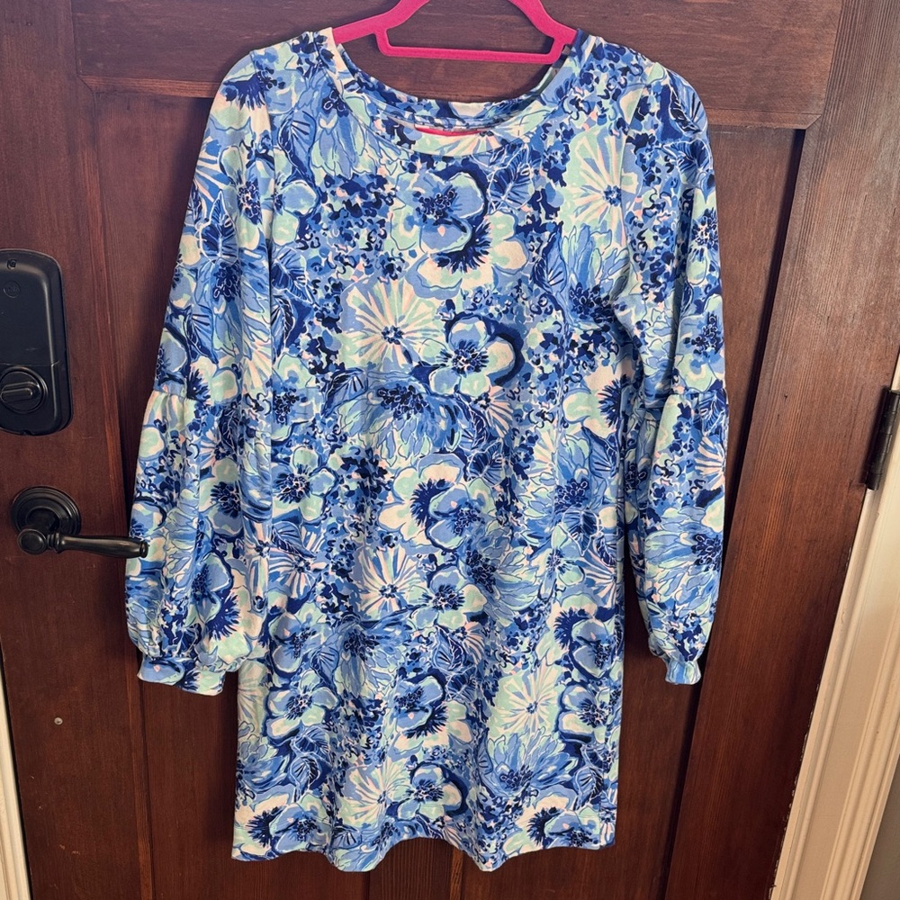Lilly Pulitzer Blue and White Floral Dress